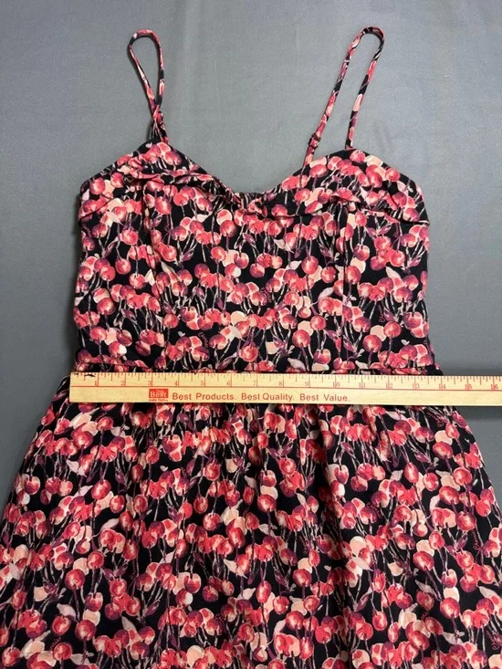 LC Lauren Conrad Black Dress with Pink Floral Straps Size 10 - Picture 6 of 10